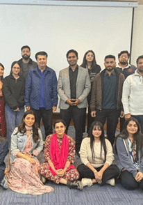Colleagues at a firm gathering